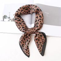 Women's Simple Style Leopard Satin Printing Silk Scarves sku image 6