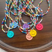 Fashion Smiley Face Bead Handmade Women's Layered Necklaces 1 Piece main image 4
