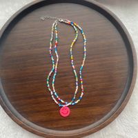 Fashion Smiley Face Bead Handmade Women's Layered Necklaces 1 Piece sku image 3