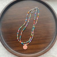Fashion Smiley Face Bead Handmade Women's Layered Necklaces 1 Piece sku image 6