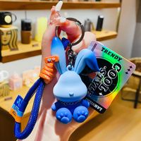 1 Piece Cartoon Style Rabbit Pvc Unisex Bag Pendant Keychain sku image 3