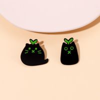 Cute Geometric Cat Alloy Stoving Varnish Unisex Brooches main image 1