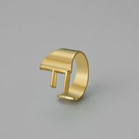 Ins Style Letter Titanium Steel Plating Open Ring sku image 34