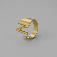 Ins Style Letter Titanium Steel Plating Open Ring sku image 39