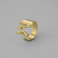 Ins Style Letter Titanium Steel Plating Open Ring sku image 29