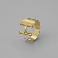 Ins Style Letter Titanium Steel Plating Open Ring sku image 52