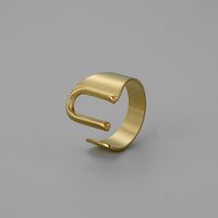 Ins Style Letter Titanium Steel Plating Open Ring sku image 46