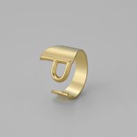 Ins Style Letter Titanium Steel Plating Open Ring sku image 41