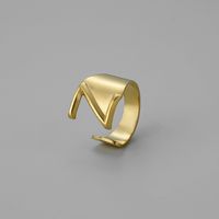 Ins Style Letter Titanium Steel Plating Open Ring main image 4