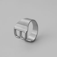 Ins Style Letter Titanium Steel Plating Open Ring sku image 1