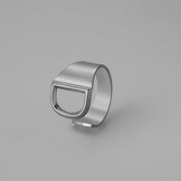 Ins Style Letter Titanium Steel Plating Open Ring sku image 3