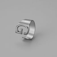 Ins Style Letter Titanium Steel Plating Open Ring sku image 6