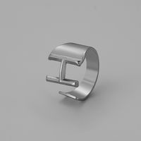 Ins Style Letter Titanium Steel Plating Open Ring sku image 7