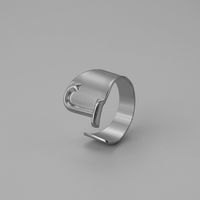 Ins Style Letter Titanium Steel Plating Open Ring sku image 9