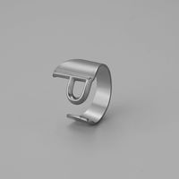 Ins Style Letter Titanium Steel Plating Open Ring sku image 14