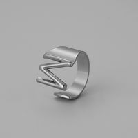 Ins Style Letter Titanium Steel Plating Open Ring sku image 25