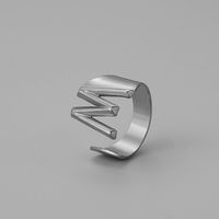 Ins Style Letter Titanium Steel Plating Open Ring sku image 21