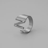 Ins Style Letter Titanium Steel Plating Open Ring sku image 12