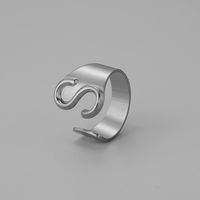 Ins Style Letter Titanium Steel Plating Open Ring sku image 17