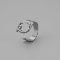 Ins Style Letter Titanium Steel Plating Open Ring sku image 15
