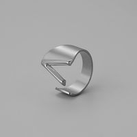 Ins Style Letter Titanium Steel Plating Open Ring sku image 20