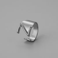 Ins Style Letter Titanium Steel Plating Open Ring sku image 24