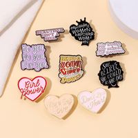Fashion Letter Heart Shape Alloy Plating Unisex Brooches main image 1