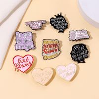 Fashion Letter Heart Shape Alloy Plating Unisex Brooches main image 6