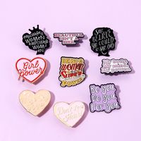 Fashion Letter Heart Shape Alloy Plating Unisex Brooches main image 3