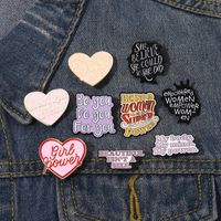 Fashion Letter Heart Shape Alloy Plating Unisex Brooches main image 2