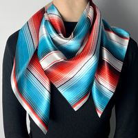 Women's Fashion Stripe Satin Printing Silk Scarves main image 6