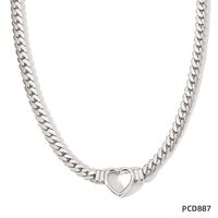 Retro Heart Shape Stainless Steel Plating Necklace sku image 5