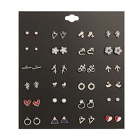 New 24 Pairs Of Simple Wild Sweet Earrings sku image 6