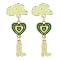 1 Pair Simple Style Heart Shape Alloy Enamel Women's Drop Earrings sku image 5