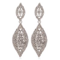Wholesale Jewelry 1 Pair Fashion Water Droplets Alloy Rhinestones Drop Earrings sku image 1