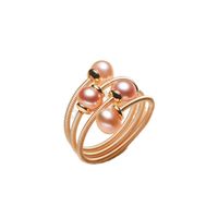Simple Style Round Alloy Inlaid Pearls Women's Rings 1 Piece main image 5