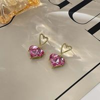 Retro Forma De Corazón Plateado Embutido Perlas Artificiales Diamantes De Imitación Mujeres Aretes 1 Par sku image 9