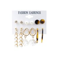 1 Set Fashion Triangle Heart Shape Butterfly Artificial Crystal Imitation Pearl Alloy Women's Earrings sku image 25