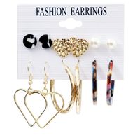 1 Set Fashion Triangle Heart Shape Butterfly Artificial Crystal Imitation Pearl Alloy Women's Earrings sku image 14