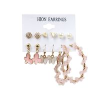 1 Set Fashion Triangle Heart Shape Butterfly Artificial Crystal Imitation Pearl Alloy Women's Earrings sku image 28