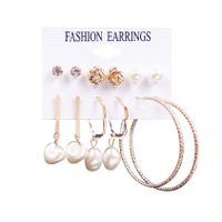 1 Set Fashion Triangle Heart Shape Butterfly Artificial Crystal Imitation Pearl Alloy Women's Earrings sku image 10