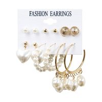1 Set Fashion Triangle Heart Shape Butterfly Artificial Crystal Imitation Pearl Alloy Women's Earrings sku image 12