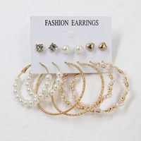 1 Set Fashion Triangle Heart Shape Butterfly Artificial Crystal Imitation Pearl Alloy Women's Earrings sku image 20