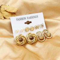 1 Set Fashion Triangle Heart Shape Butterfly Artificial Crystal Imitation Pearl Alloy Women's Earrings sku image 35