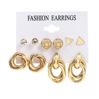 1 Set Fashion Triangle Heart Shape Butterfly Artificial Crystal Imitation Pearl Alloy Women's Earrings sku image 36