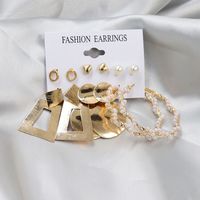 1 Set Fashion Triangle Heart Shape Butterfly Artificial Crystal Imitation Pearl Alloy Women's Earrings sku image 30