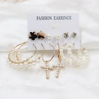 1 Set Fashion Triangle Heart Shape Butterfly Artificial Crystal Imitation Pearl Alloy Women's Earrings sku image 41