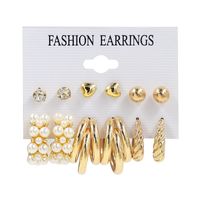 1 Set Fashion Triangle Heart Shape Butterfly Artificial Crystal Imitation Pearl Alloy Women's Earrings sku image 43