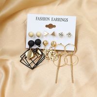 1 Set Fashion Triangle Heart Shape Butterfly Artificial Crystal Imitation Pearl Alloy Women's Earrings sku image 8