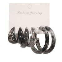 Simple Style Geometric Alloy Resin Inlay Artificial Pearls Rhinestones Women's Hoop Earrings 1 Set sku image 7